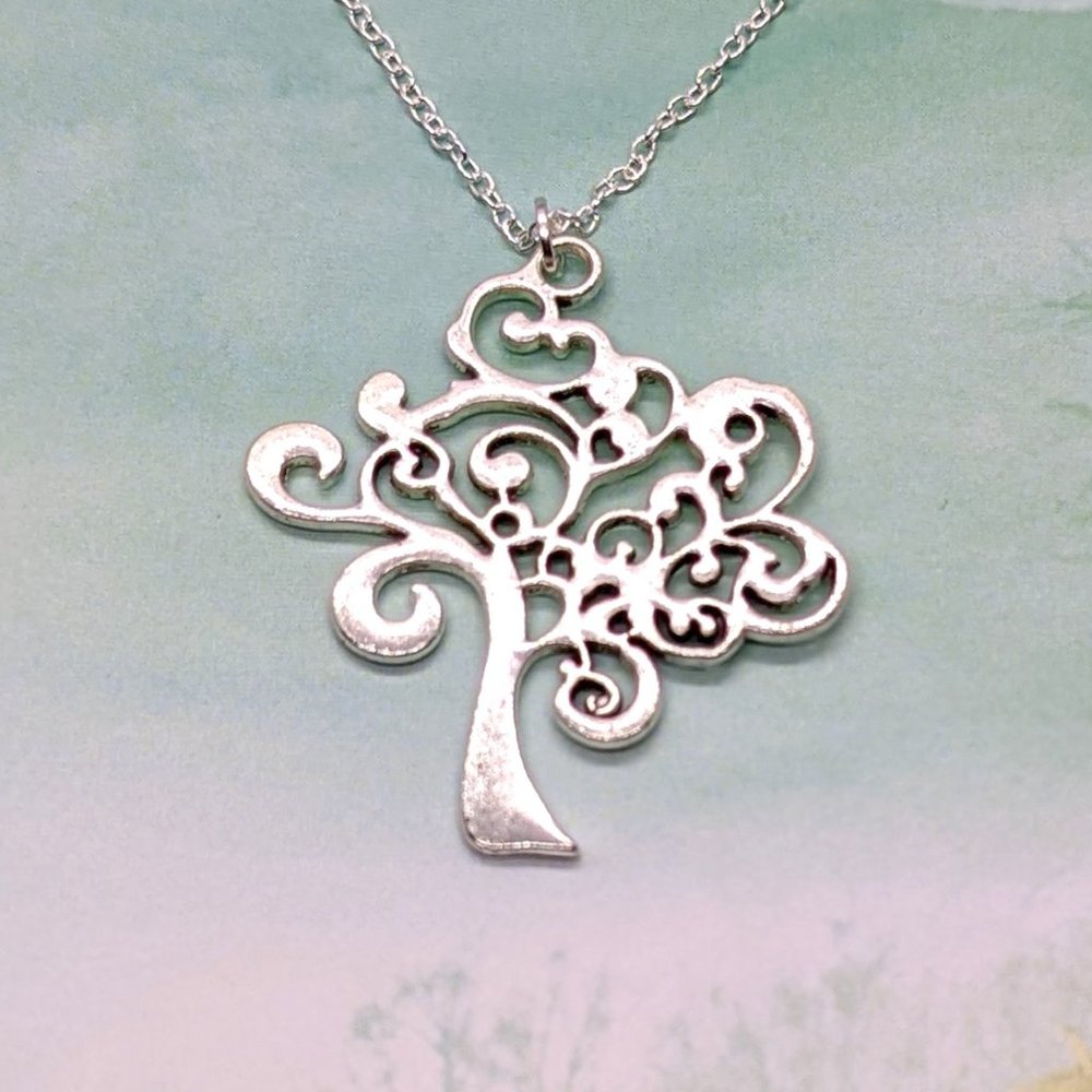Silver Whimsical Tree of Life Necklace
